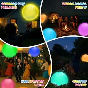 Wholesale Metallic Thick Eco-Friendly Inflatable Light-up Christmas Balls PVC Remote Control <b>LED</b> Flashing Children's Christmas - Product Image 4