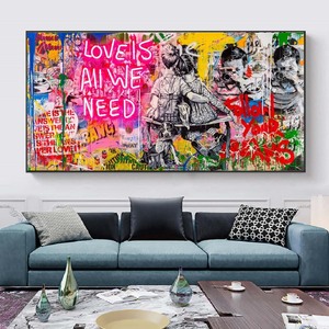 Pintura al óleo de Arte de Graffiti callejero para niños y niñas, carteles artísticos de pared, impresiones, imágenes de pared para sala de estar, decoración del hogar - Product Image 1