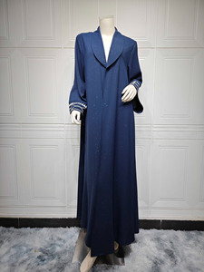 Yibaoli Fabricante Nova Moda 2024 Frente Islâmica Aberta Abaya Kimono Estilo Árabe Dubai Senhoras Glitter Casacos Longo - Product Image 5