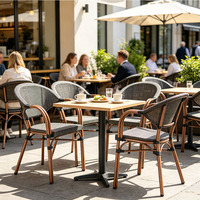 Chaise de jardin d'extérieur avec surface en maille d'aluminium, adaptée aux restaurants et aux tavernes, pour une utilisation en extérieur