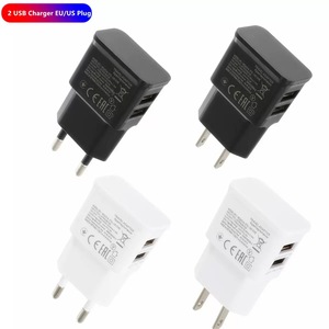 เครื่องชาร์จแบบพกพา USB สองพอร์ต 5W 10W สำหรับโทรศัพท์มือถือ ปลั๊กมาตรฐานยุโรปและอเมริกา วัสดุ ABS - Product Image 2