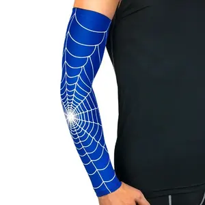篮球运动手臂保护器扩展肘部保护器，带蜘蛛侠图案肘部包裹