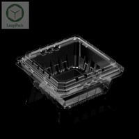 Boîtes de rangement rectangulaires transparentes en PET pour aliments, jetables, pour fruits (myrtilles, fraises, cerises), légumes et viandes