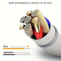 Kabel USB mikro pengisi daya cepat, perangkat Android pengisi daya Port mikro untuk Samsung Galaxy S7 S6 Note 6 5 Sony PS4