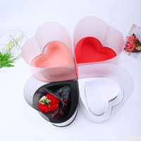 Grande boîte cadeau en PVC transparente en forme de cœur, fleur, étui d'emballage floral, rangement