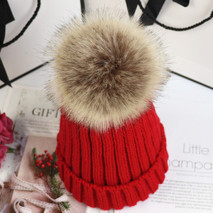 SH-1100 Winter Knit Beanie <strong>Hat</strong> with Large Detachable Fur <strong>Pom</strong> <strong>Pom</strong> for Women and <strong>Men</strong> for Travel - Product Image 1