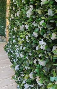 Verde artificiale foresta bianco appeso scuro rosa invernale pannello murale per decorazione di nozze sfondo personalizzato - Product Image 6