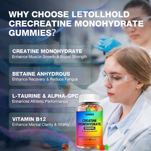 เยลลี่เสริมอาหารสร้างกล้ามเนื้อแบบ OEM ฉลากส่วนตัว 5000 มก. ครีเอทีนกัมมี่ ความเข้มข้นสูงสุด ครีเอทีนโมโนไฮเดรตแบบกัมมี่ - Product Image 3