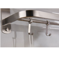 Porte-serviettes en acier inoxydable 304, accessoires de salle de bain, porte-serviettes pliable à deux niveaux pour salle de bain