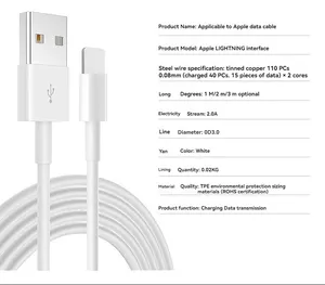 Câble de données à charge rapide PD20W pour iPhone câble de données 1/2 mètre téléphone portable type-c 5A 6A câble d'alimentation