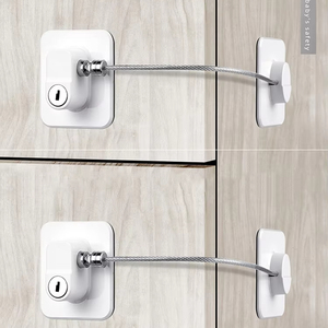 Cerradura de Seguridad para Niños, para Ventanas, Refrigeradores, Puertas, con Cable de Seguridad, Protector de Seguridad Infantil - Product Image 1