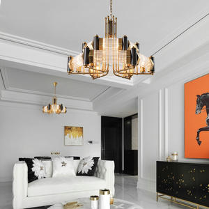 Lámpara colgante de cristal de Metal nórdico moderno, lámpara de araña de diseño personalizado para restaurante o Hotel, altura ajustable, tamaño medio - Product Image 2