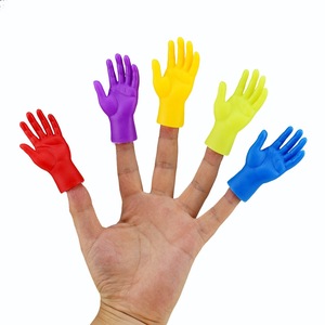 Mini fantoches de borracha para dedo, mão pequena colorida, dedo fofo para festas de bonecos engraçados, lembrancinhas