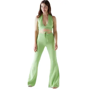 FYB — soutien-gorge sur mesure et pantalon, magnifique tenue de 2 pièces, vert menthe, design fantaisie, pour femmes