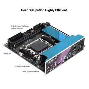 AM5 B650i Night Devil SATA integrado <span class=keywords><strong>DDR4</strong></span> ITX placa base compatible con AMD para Ryzen 7000/8000/9000 serie CPU DDR5 <span class=keywords><strong>RAM</strong></span> servidor nuevo - Product Image 3