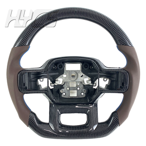 Accessoires intérieurs automobiles, mise à niveau sportive, volant en fibre de carbone pour <span class=keywords><strong>Ford</strong></span> Raptor F150 F250 F350 2019 - 2025 - Product Image 1
