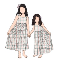 Robe de soeur populaire motif personnalisé imprimé été enfants filles ensoleillé débardeur robe longue pour enfants