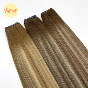 <span class=keywords><strong>Extension</strong></span> di <span class=keywords><strong>Capelli</strong></span> Umani Morbidi di Alta Qualità, <span class=keywords><strong>Capelli</strong></span> Russi Vergini Sottili e Invisibili, Tessitura Genius Ondulato Naturale Disponibile in Tutti i Colori - Product Image 2