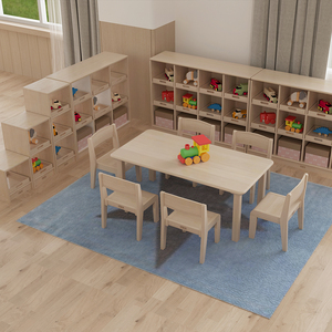 Juego de Mesa, Silla y Armario de Plástico Resistente y Ecológico para Niños, Fácil de Montar, Ideal para Guarderías y Centros de Cuidado Infantil - Product Image 5