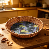 Panier de rangement polyvalent en rotin PP tressé à la main, écologique et moderne, design étanche pour table basse et maison