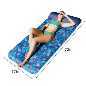 Flotador Inflable Extra Grande para Piscina, 72x37 Pulgadas, Cubierto de Tela, con Reposacabezas, para Adultos, con Enfriamiento y Comodidad - Product Image 4