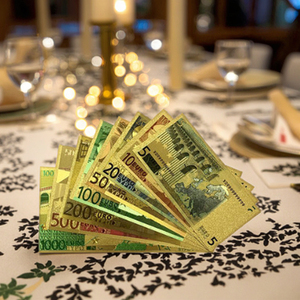 Nouvelles billes de banque européennes pour collection de cadeaux de Noël, billets de banque en plastique imperméables plaqués <span class=keywords><strong>or</strong></span> de 5, 10, 20, 50, 100, 200, 500, 1000 euros - Product Image 5