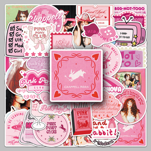 50 Piezas de Pegatinas Decorativas con Temática del Cantante de Música Popular Chappell Roan, Venta al por Mayor de Fábrica, Personalizadas, para Termos y Bancos de Energía - Product Image 1