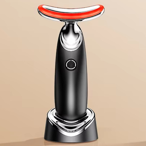 Appareil de lifting du visage et du cou à LED Photon, thérapie par lumière 7 couleurs, masseur de beauté, chaleur, vibration, rechargeable, pour raffermir la peau - Product Image 1