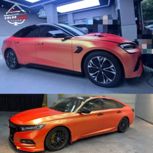 ฟิล์มไวนิลหุ้มรถยนต์สีส้มทองด้านแบบไร้ฟองอากาศ เปลี่ยนสีเมทัลลิก PVC - Product Image 4