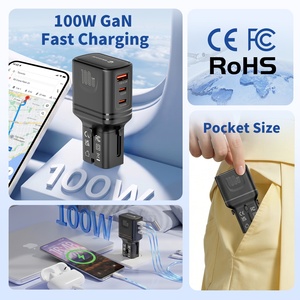Wontravel 2 Type-C 1 USB 100W อะแดปเตอร์เดินทางติดผนังแบบหลายปลั๊ก - Product Image 2