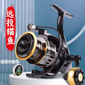 Carrete de pesca giratorio totalmente metálico para pesca en el mar, carrete para señuelos, caña de lanzamiento para mano derecha, carrete metálico para pesca en playa y océano - Product Image 1