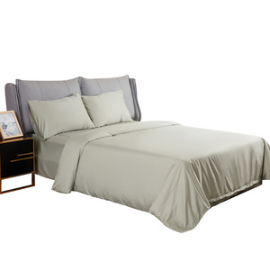 Qin Yue Bedding Set 1.8m Bed Solid Color Cooling <b>Bamboo</b> Fiber <b>Sheets</b> Pillowcases Reactive Dyeing 4 Pieces - Product Image 4