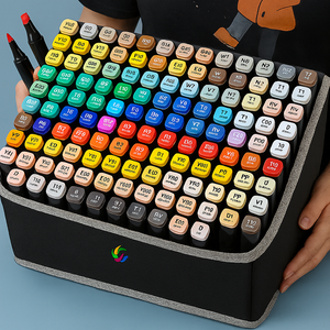 Juego de 12-262 Colores, Marcadores de Doble Punta, Pincel Oblicuo de 6 mm, Marcadores Permanentes para Dibujo Artístico con Alcohol, para Artistas, Adultos y Niños - Product Image 1