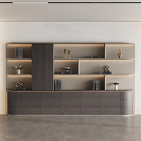 Archivador de Madera Moderno Personalizable, Estilo Panel, 4 Cajones, Altura Ajustable, para Oficina en Casa, Salas de Reuniones, Recepciones de Invitados