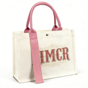 Bolsa de Mano Ujoy de Lona de Algodón con Diseño Personalizado, Estampados de Animales, Asas de Cuerda Larga y Cinta, para Promociones y Artículos con Logotipo - Product Image 1