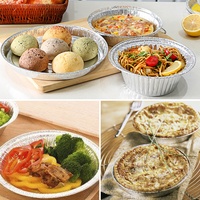 Contenants alimentaires ronds, doublures de cuisson, casseroles en aluminium, assiettes en papier d'aluminium 9 pouces