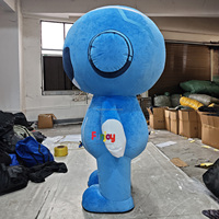 Costume de mascotte gonflable personnalisé, robot bleu de dessin animé, mascotte de robot de dessin animé mignonne et gonflable pour la publicité