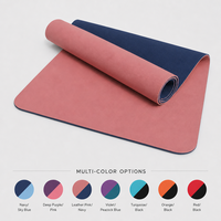 Tapis de yoga TPE bicolore 8 mm antidérapant et écologique avec sac en filet et sangle de transport, vente en gros, logo personnalisé