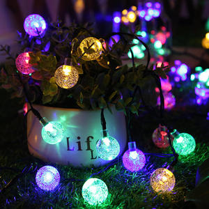 <span class=keywords><strong>Guirlande</strong></span> <span class=keywords><strong>solaire</strong></span> à 30 LED étanche pour extérieur, lanterne boule de cristal IP65, avec lumières féériques, décoration de jardin de Noël - Product Image 1