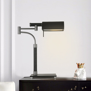 American-Style Light Luxury Black Leather Table Lamp <b>Hardware</b> for Hotel Projects Sales Offices Model Room Decorative Lighting - Product Image 2