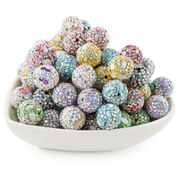 Lot de perles en vrac personnalisables en acrylique brillant fantaisie, multicolores, en forme de diamant, 16 mm, pour bricolage, saines et idéales pour la décoration disco