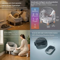 Bac à litière automatique intelligent pour chat, toilette semi-ouverte autonettoyante pour animaux de compagnie avec fonctionnement silencieux et plateau anti-sable, OEM/ODM