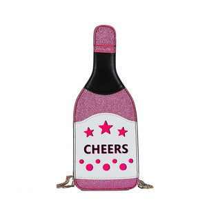 Nouvelle Collection Printemps 2025 – Sac Bandoulière Élégant en PU à <span class=keywords><strong>Paillettes</strong></span>, Forme Bouteille de Vin, Réfléchissant et Personnalisé pour Femme - Product Image 5