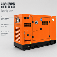 Groupe électrogène diesel silencieux 40kW 50kVA 80kW 100kVA Triphasé 400V 50/60Hz Démarrage automatique pour bâtiment commercial