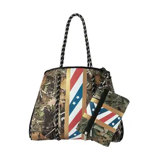 Женская Портативная Сумка-тоут, большая вместимость, мягкая на ощупь, Неопреновая пляжная сумка, дорожная сумка с внутренней небольшой сумкой