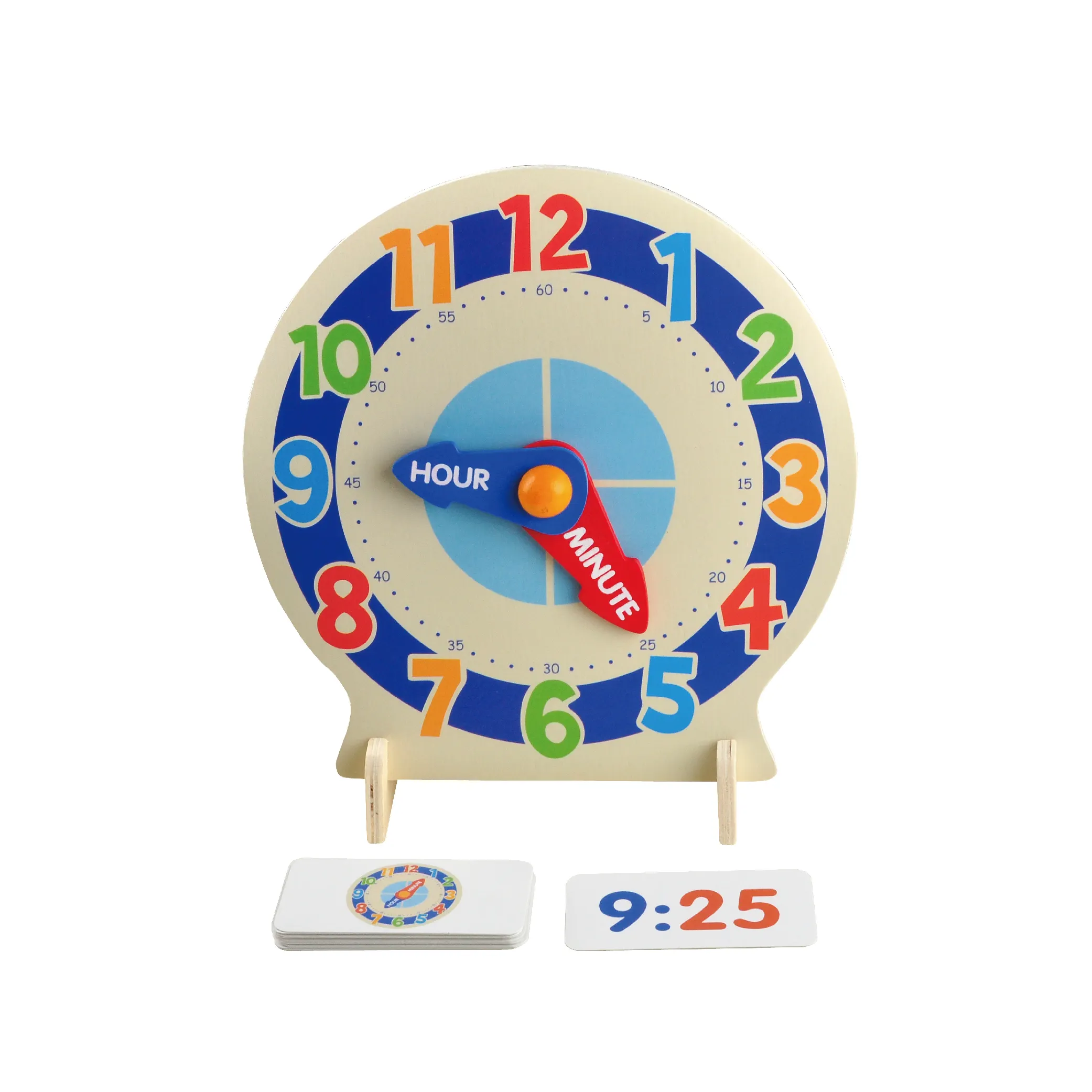 Children Educational Time Learning Wooden Clock Toys For Kids