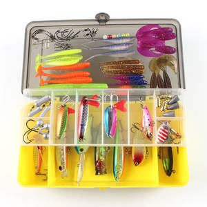 Ensemble d'appâts de pêche, ensemble d'outils de pêche avec boîte de rangement à Double couche, accessoires de pêche <span class=keywords><strong>pour</strong></span> Sports de plein air, 79 pièces/ensemble - Product Image 1