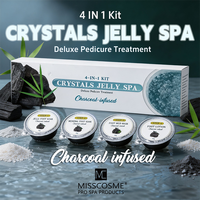Kit de Pédicure Professionnel Pro Spa Salon Grade Charcoal Crystals Jelly Spa 4 Étapes en 1 Boîte – Kit de Trempage Détoxifiant pour les Pieds – Fournitures OEM en Gros