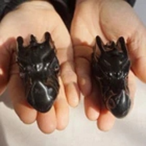 Vente en gros de têtes de dragon sculptées en obsidienne noire naturelle, figurine de dragon en obsidienne, cristal de guérison, décoration de bureau à domicile - Product Image 3