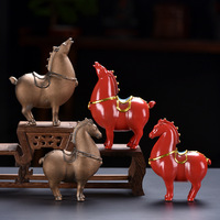 Wuyang céramique Tang Ma décoration porcelaine charme artisanat salon entrée meuble TV bijoux bureau cheval rouge